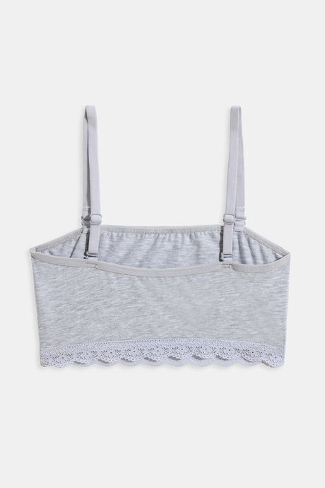 Zivame Girls Double Layered Non Wired Full Coverage Tube Bra - Grey Melange — image 2